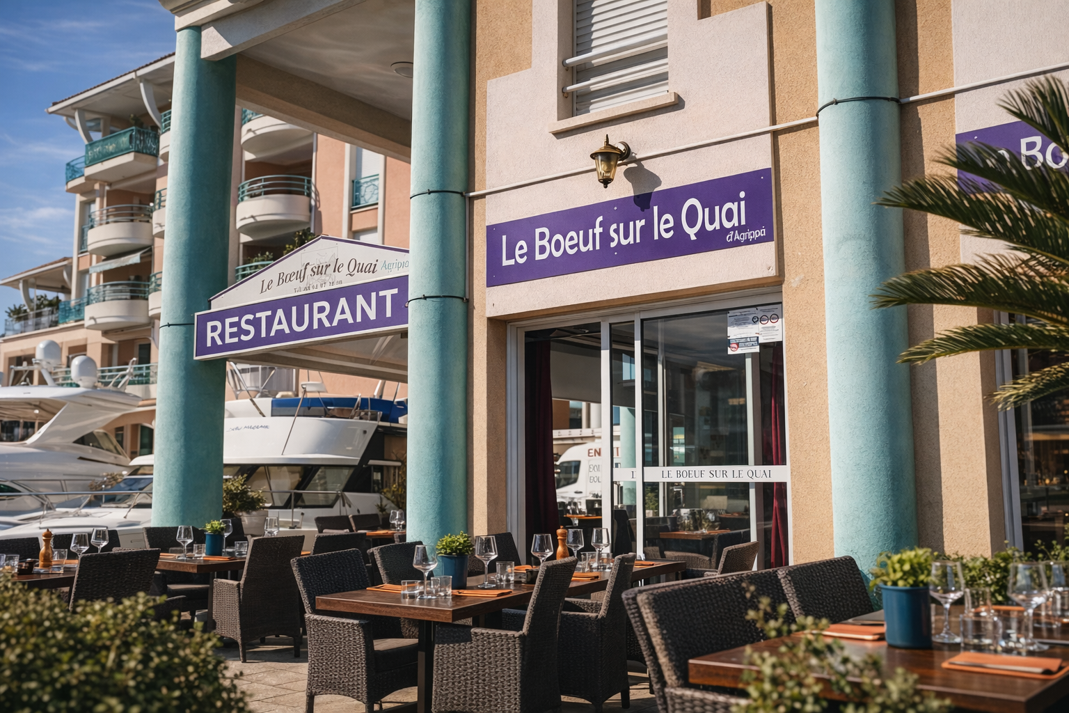 Terrasse extérieure — Restaurant Le Bœuf sur le Quai Fréjus